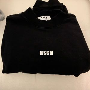 MSGM Black Cropped sweatshirt Size Medium. In great condition.